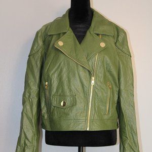 Green Faux Leather Jacket